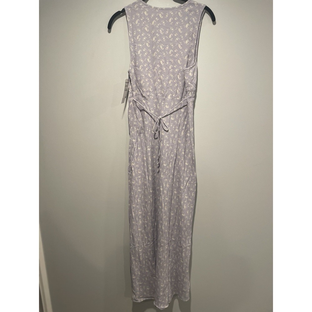Treasure & Bond Maxi Dress XS Purple/Ivory Little Paris Floral V Neck Boho NEW - Picture 8 of 12